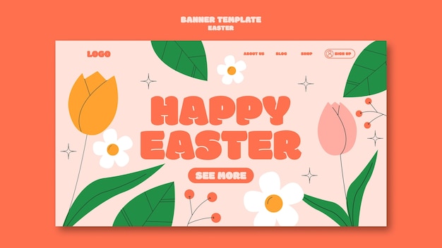 Free PSD easter template design