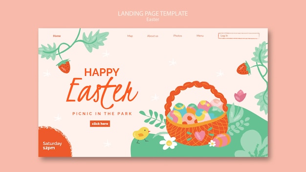 Free PSD easter template design