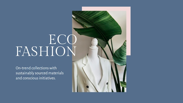 PSD gratuito modello di presentazione di moda ecologica psd