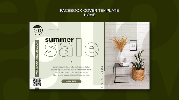 Eco home real estate social media cover template