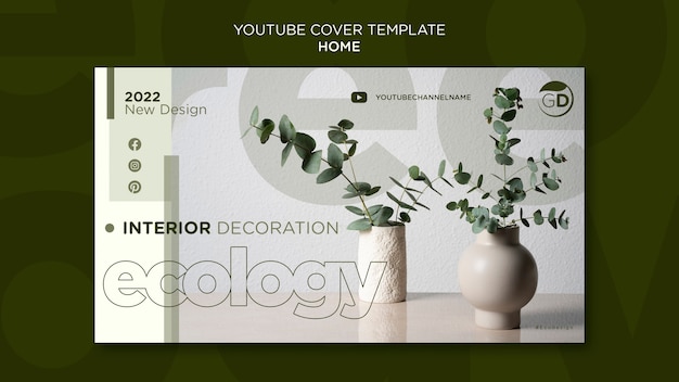 Free PSD eco home real estate youtube cover template