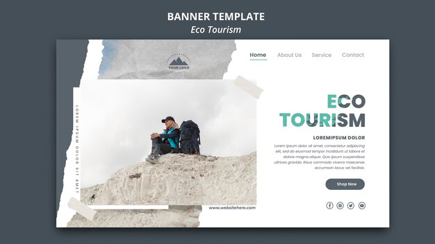 eco tourism ad banner template