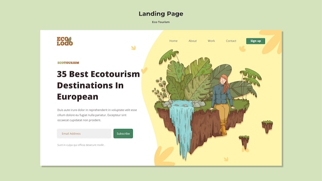 Free PSD eco tourism concept landing page template