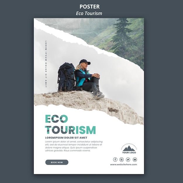 Eco tourism flyer template