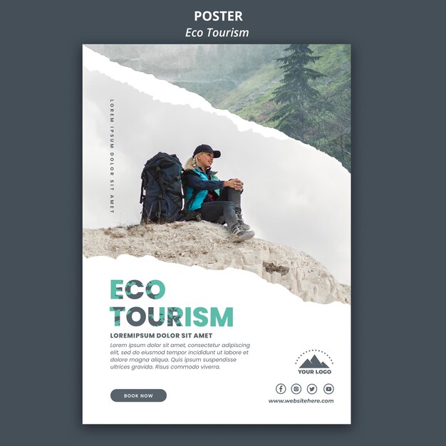 Eco tourism flyer template