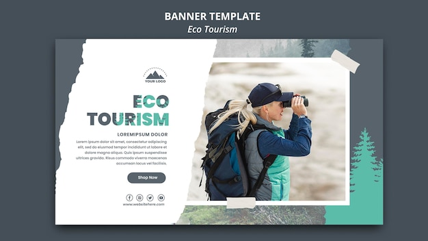 PSD gratuito modello di turismo ecologico