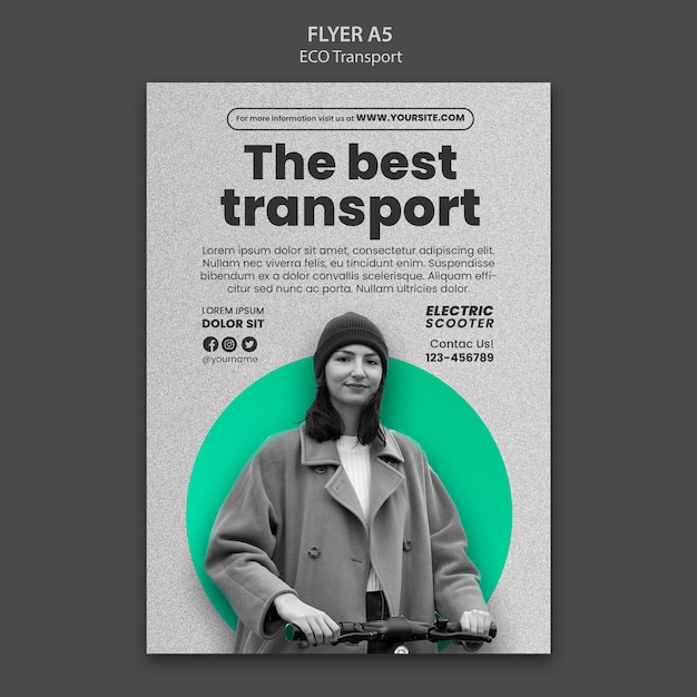 Free PSD eco transport flyer template