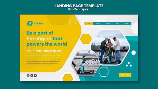 Eco transport landing page design template