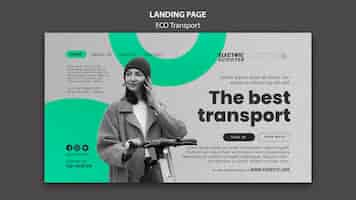 Free PSD eco transport landing page template