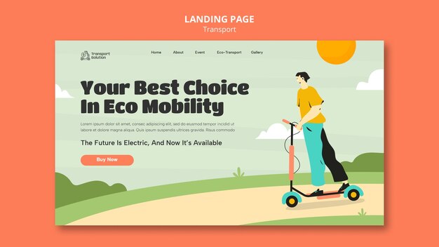 Eco transport landing page template