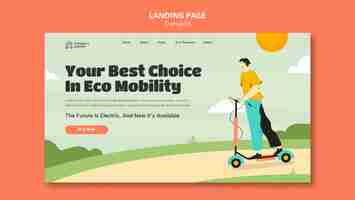 Free PSD eco transport landing page template