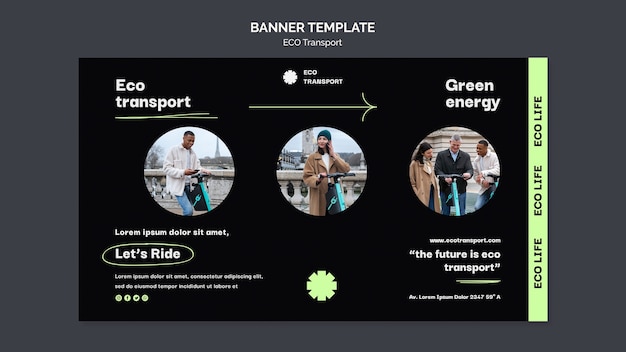 Free PSD eco transport minimalist banner template