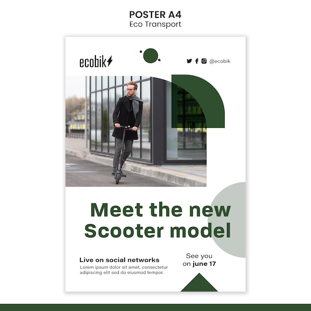 Eco transport poster template