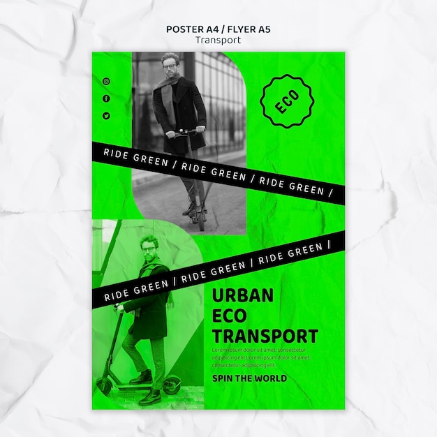 Free PSD eco transport print template