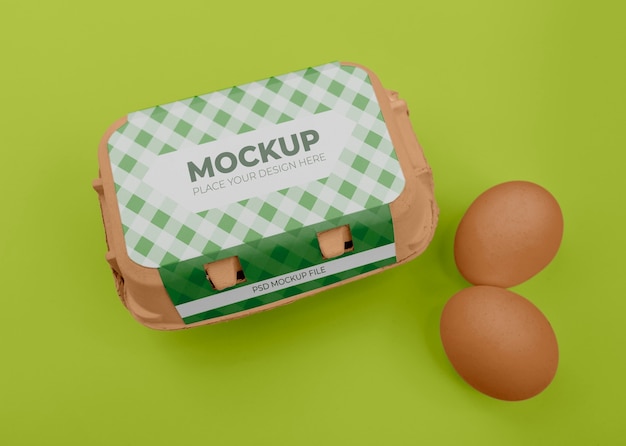 生態学的​な​卵​の​包装​の​モックアップ