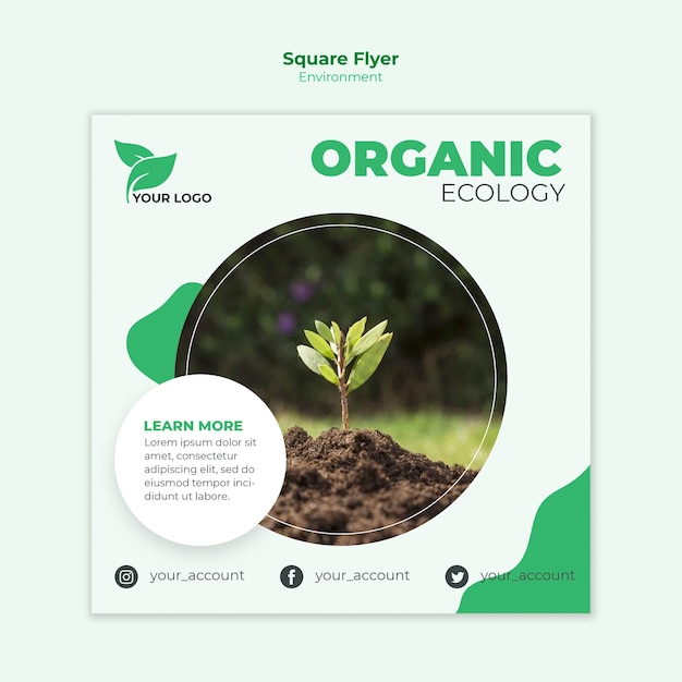 Free PSD ecological square flyer template