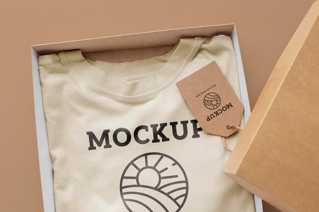 Ecological t-shirt packaging mockup