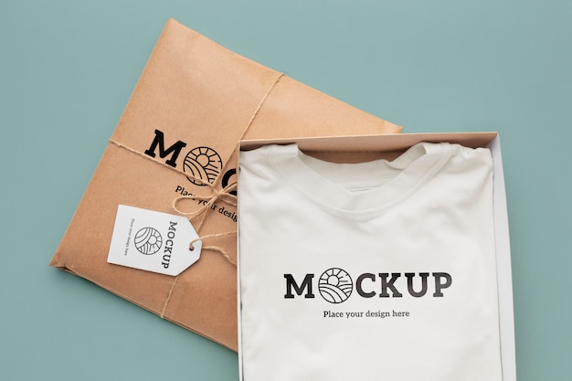 Ecological t-shirt packaging mockup