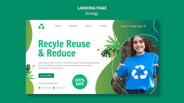 Ecology concept landing page template