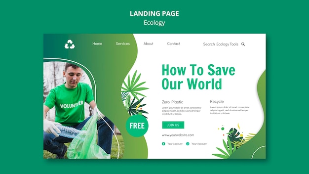 Ecology concept landing page template