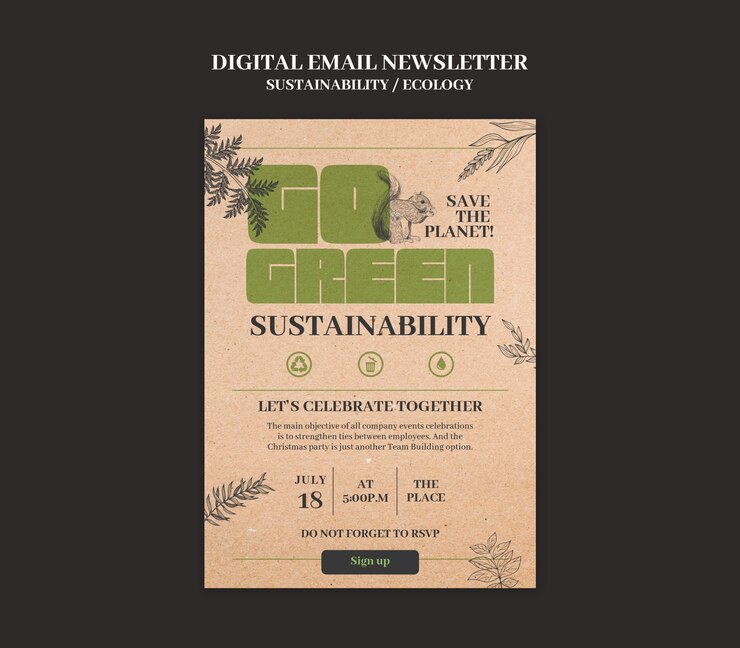 Free PSD ecology concept template