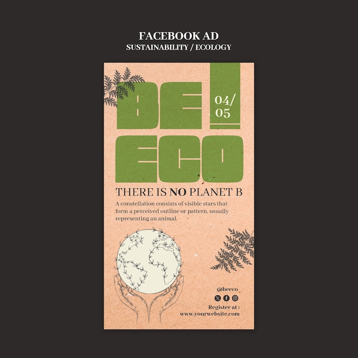 Free PSD ecology concept template