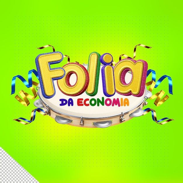 Logo 3d di baldoria economica per il carnevale