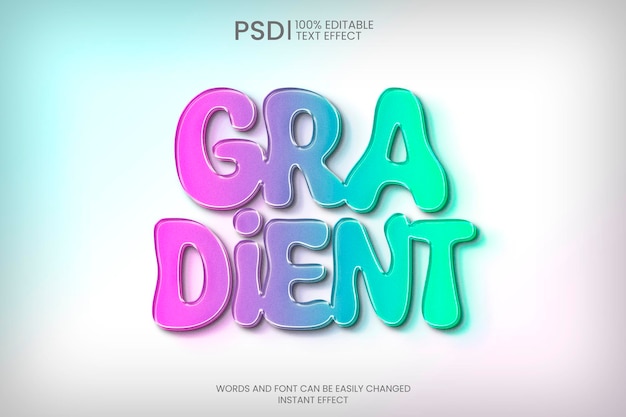 Editable 3d color gradient text effect