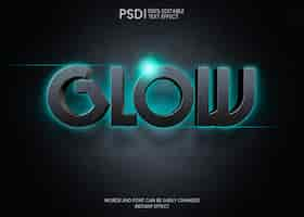 Free PSD editable 3d text effect with blue lights