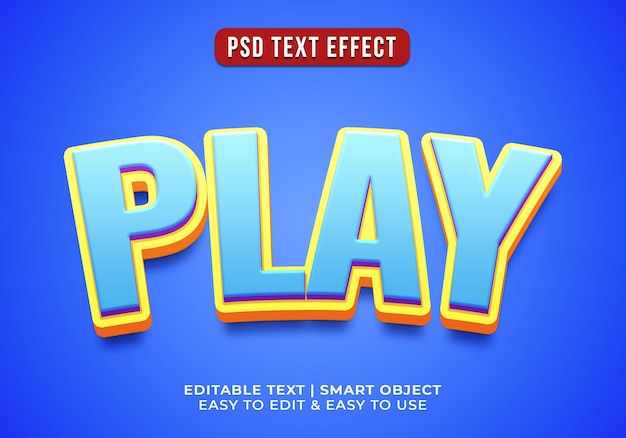 Бесплатный PSD Редактируемый 3d-текстовый эффект