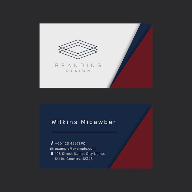 Free PSD editable business card template psd in modern design