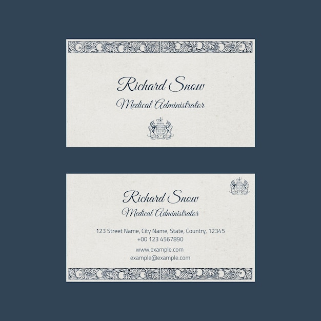 Free PSD editable business card template psd in vintage botanical design