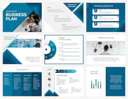 Free PSD editable business presentation template psd in modern design set