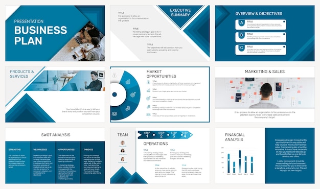 Free PSD editable business presentation template psd in modern design set