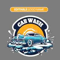 Free PSD editable car wash logo