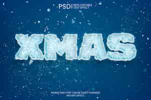 Free PSD editable christmas iced text effect