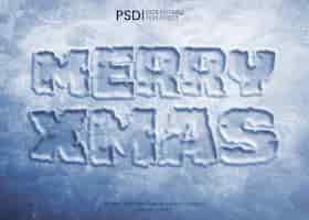 Free PSD editable christmas snow text effect