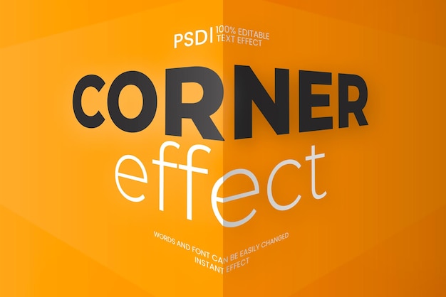 Free PSD editable corner text effect