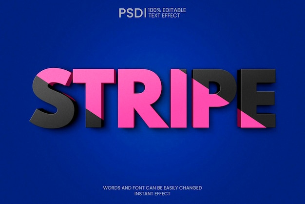 Free PSD editable double color 3d text effect