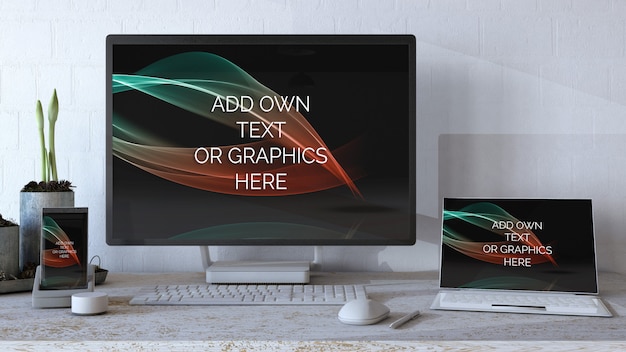 Free PSD editable electronic equipment mockup