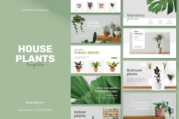 Editable florist psd templates for social media