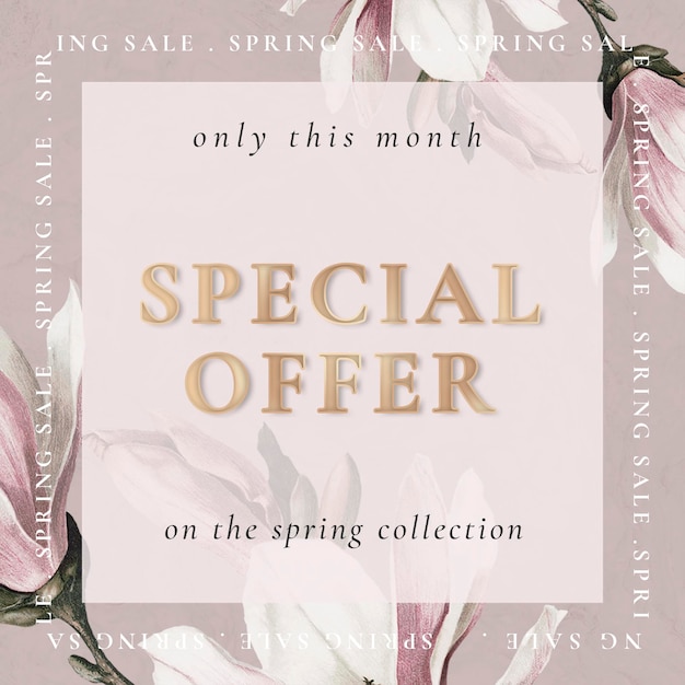 Free PSD editable flower template psd for spring sale