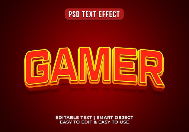 PSD gratuito modello di effetto di testo per gamer modificabile