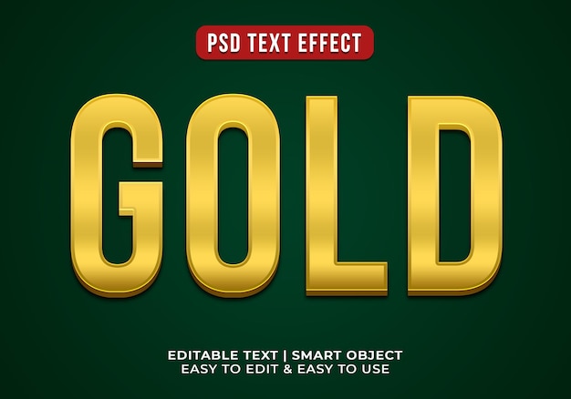 Free PSD editable gold text effect