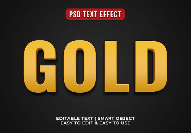 Editable gold text effect free PSD download