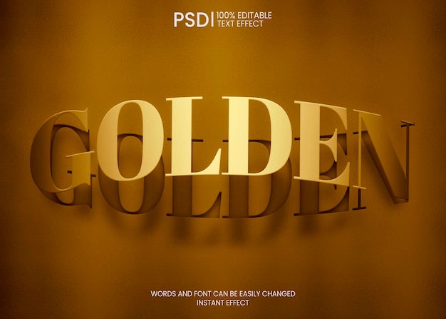 PSD gratuito effetto di testo gold sticker modificabile