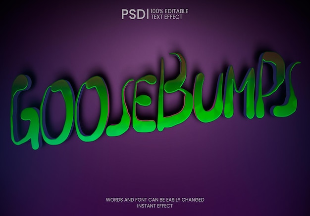 무료 PSD 편집 가능한 goosebumps 텍스트 효과