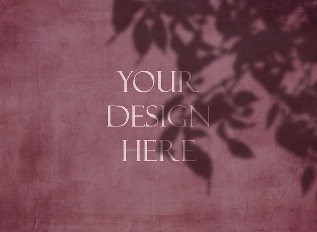 Editable grunge mock up with floral shadow overlay background
