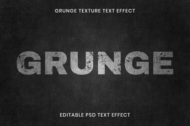 Editable grunge text effect psd template