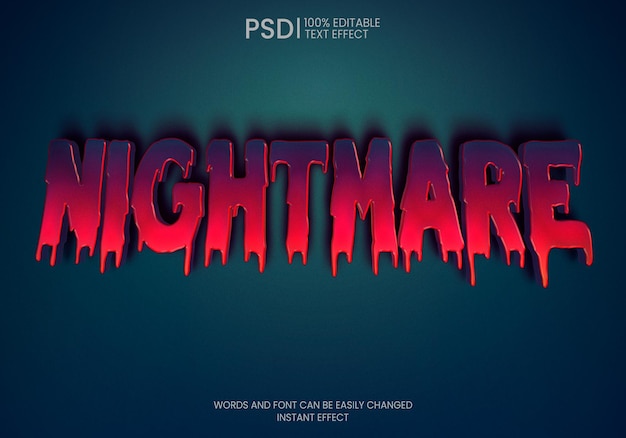 Editable Nightmare Text Effect